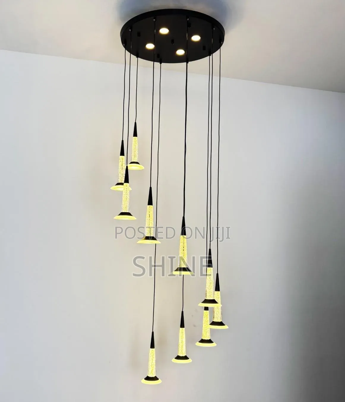 Aesthetic Modern Staircase and Mall Chanderlier Light