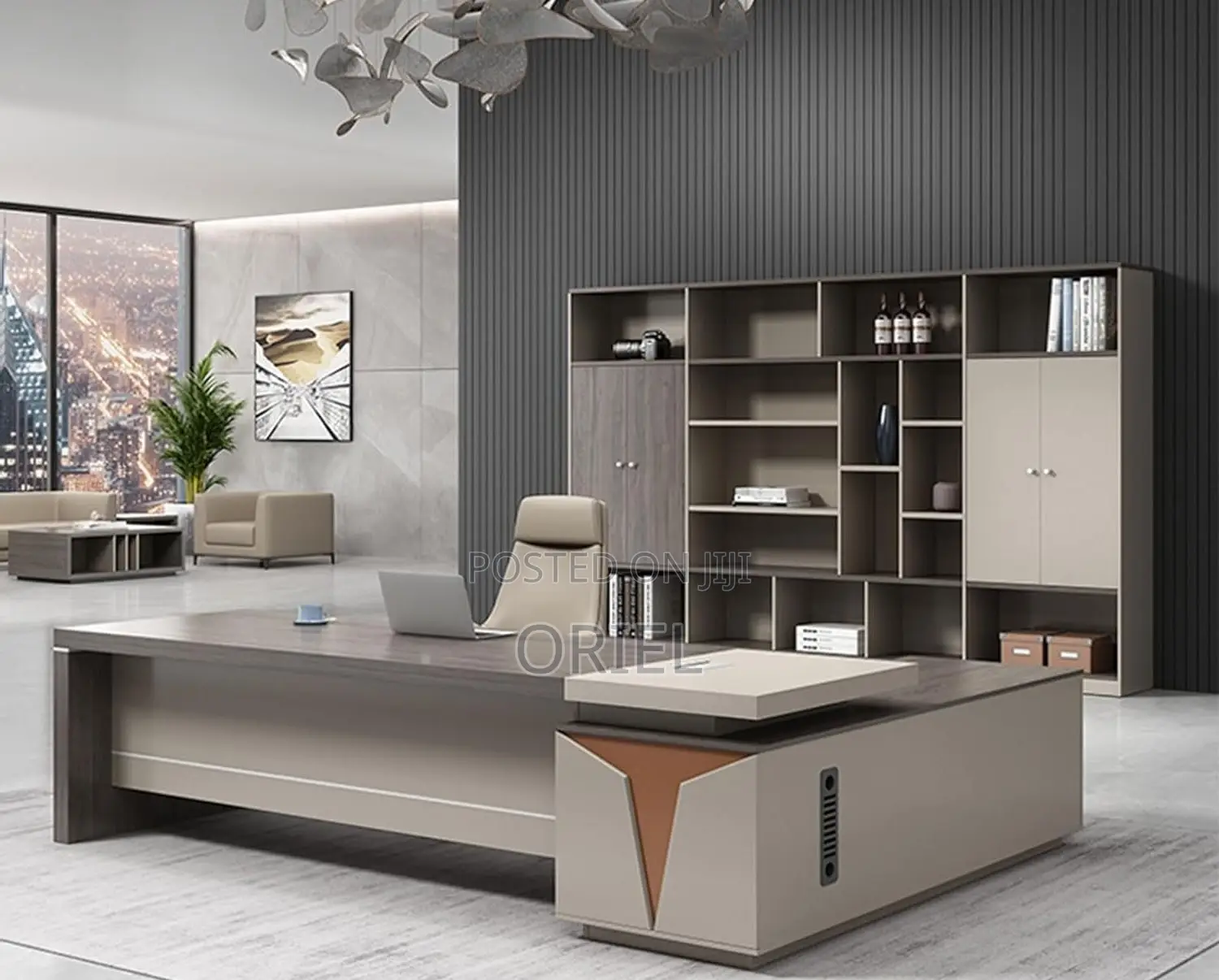 Executive Office Desk : Modern Office 1800mm L-Shaped Desk