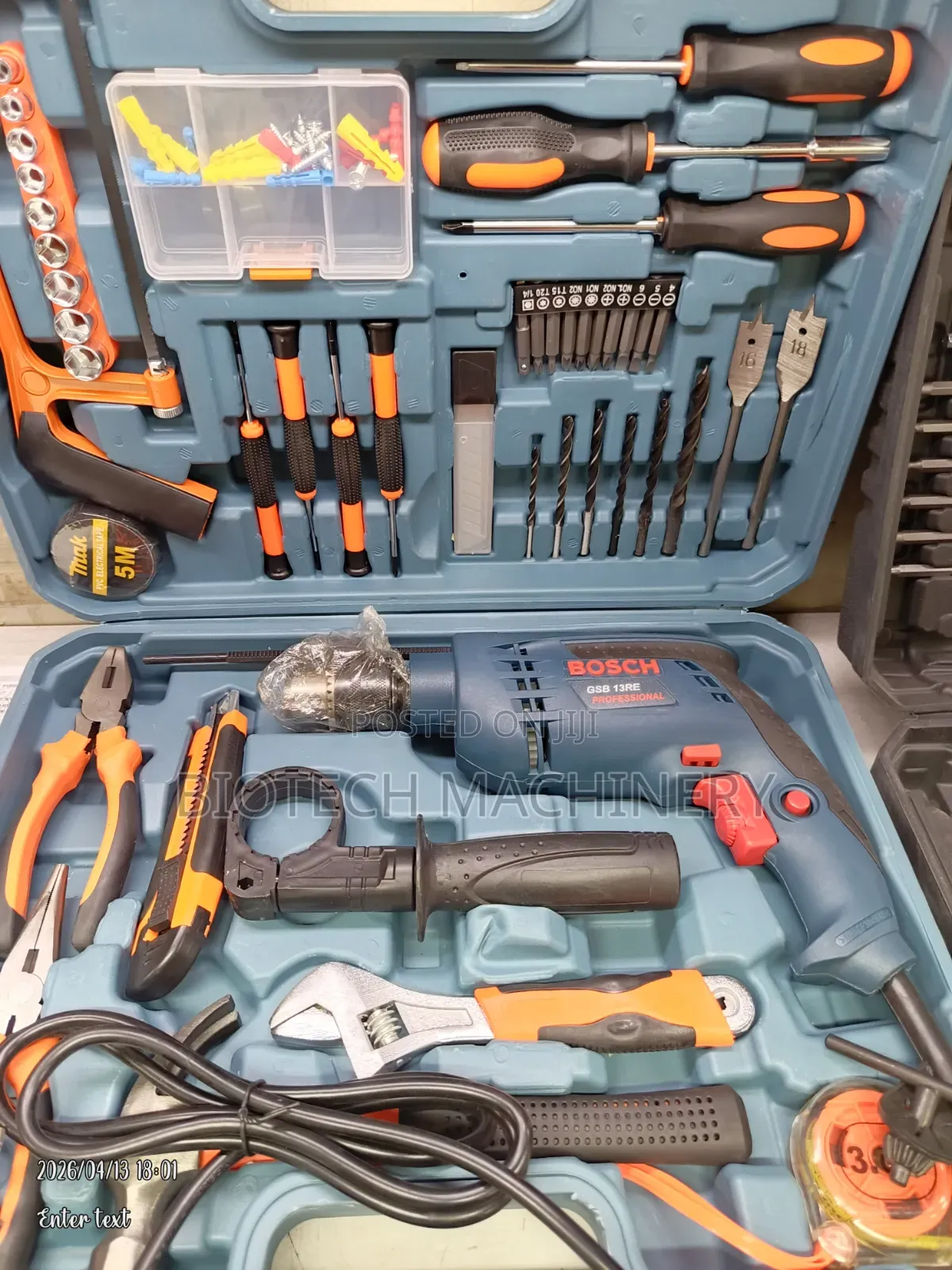 Bosch Corded Hammered Drill Set