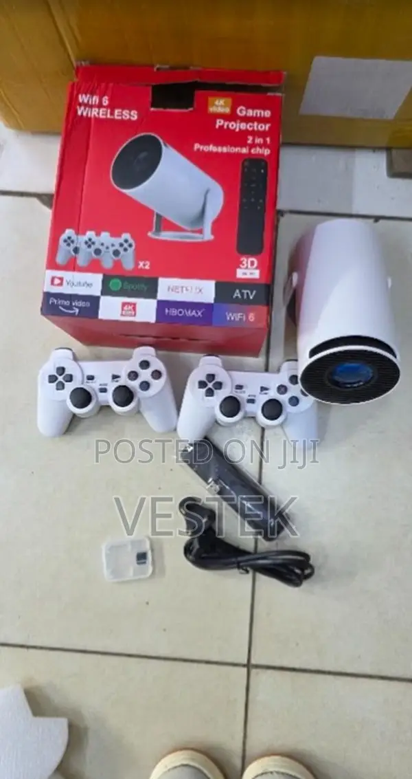 Hy300 2in1 Android 11 Projector With 2 Wireless Game Controllers.