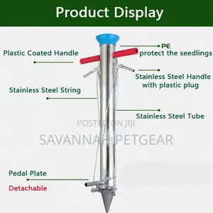 Long Handled Bulb Planter Stainless Steel Vegetable Seedling Tool