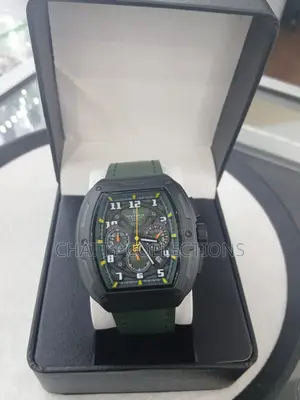 Black Naviforce Gents Watches With Jungle Green Leather Strap