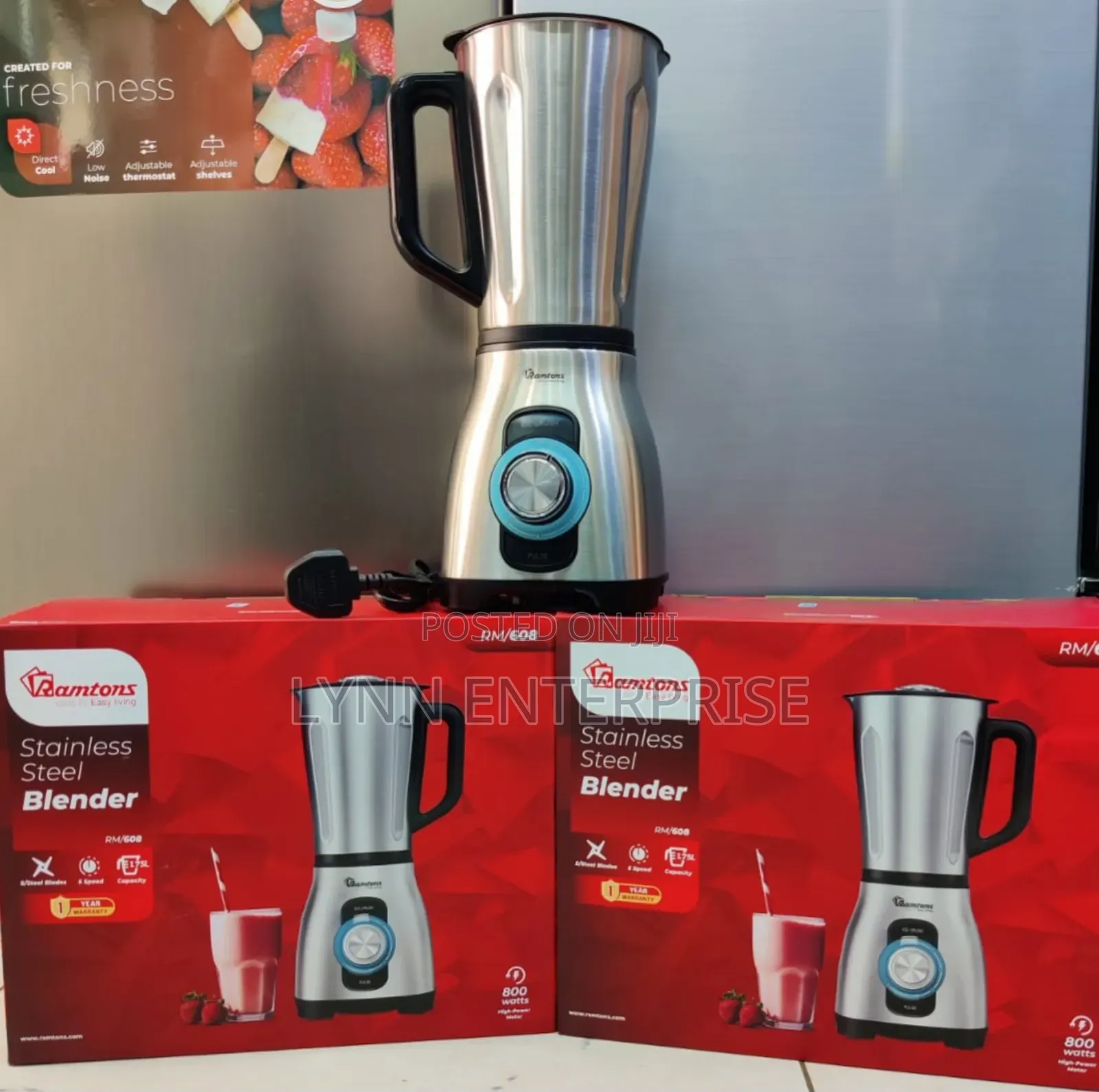 *Ramtons 3in1 Blender Stainless Steel Jar Rm60