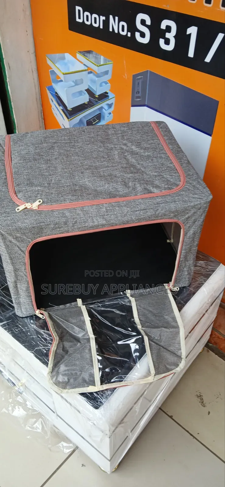 Multi-Purpose Fabric Storage Box With Zipper Closure