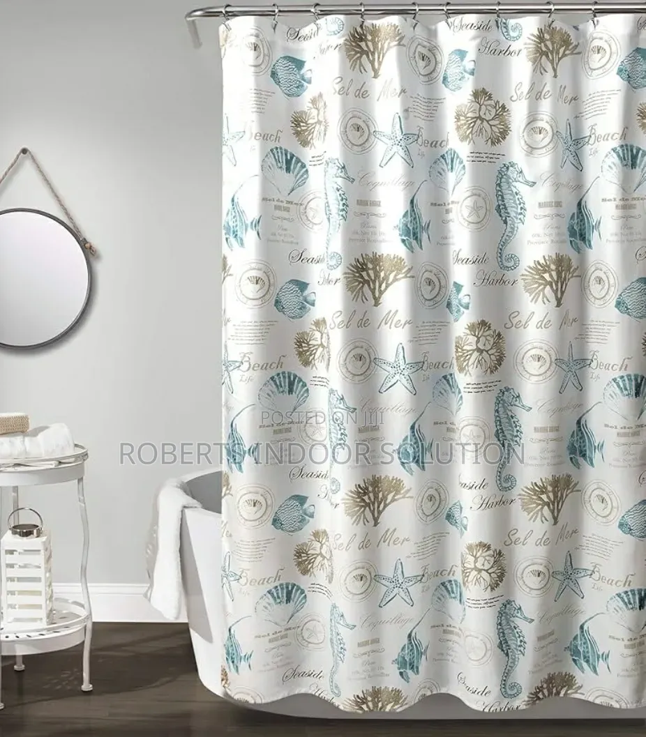 Coastal-Themed Shower Curtain
