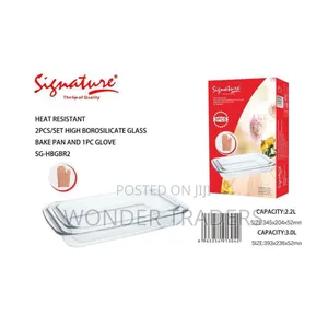 *Set of 2 Glass Baking Pans(With 1 Glove) 