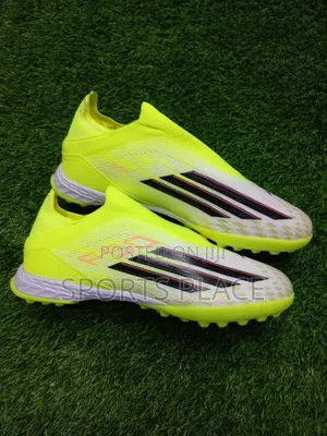 F50 Neon Green Laceless Turf Boots