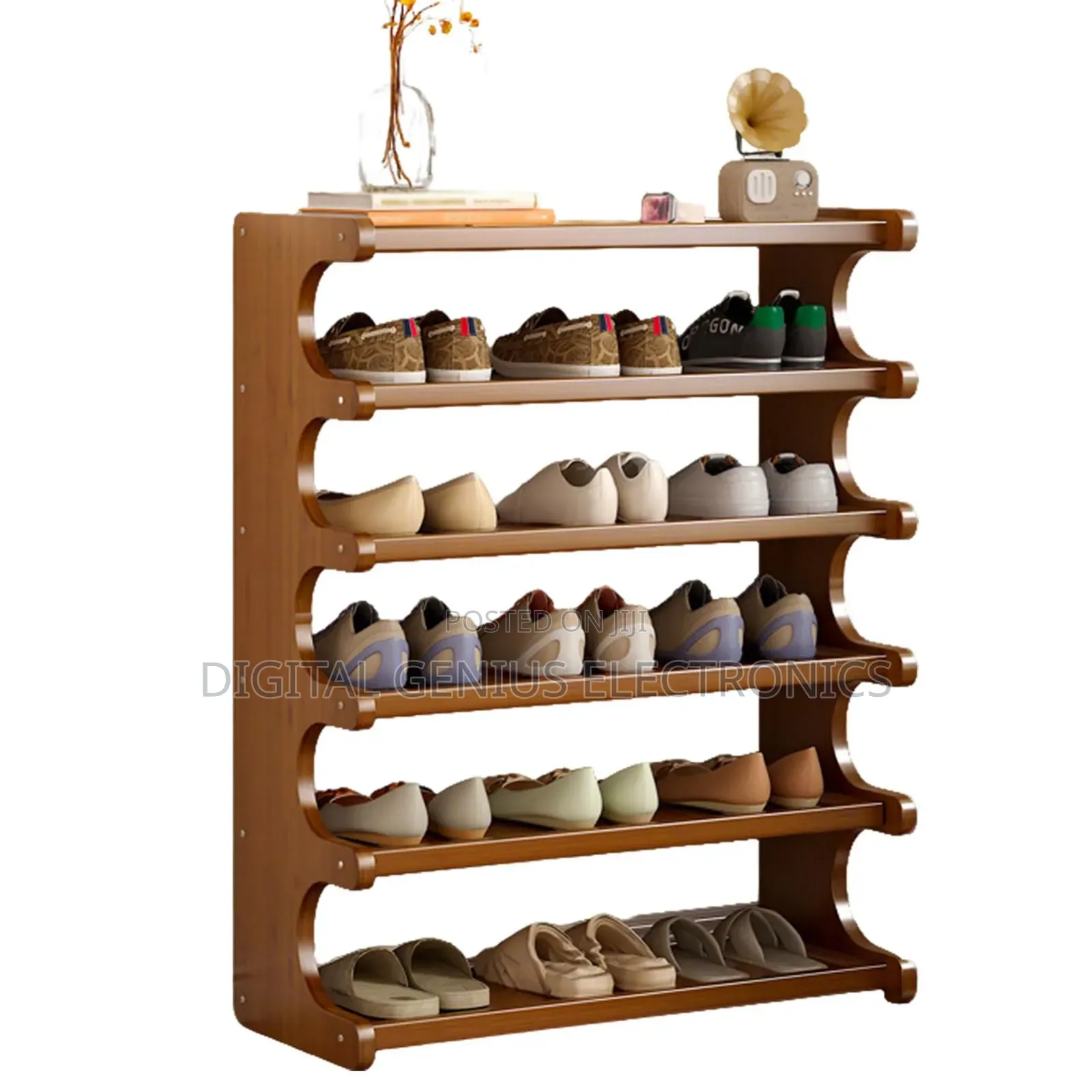 6 Layer Stackable Bamboo Shoe Rack