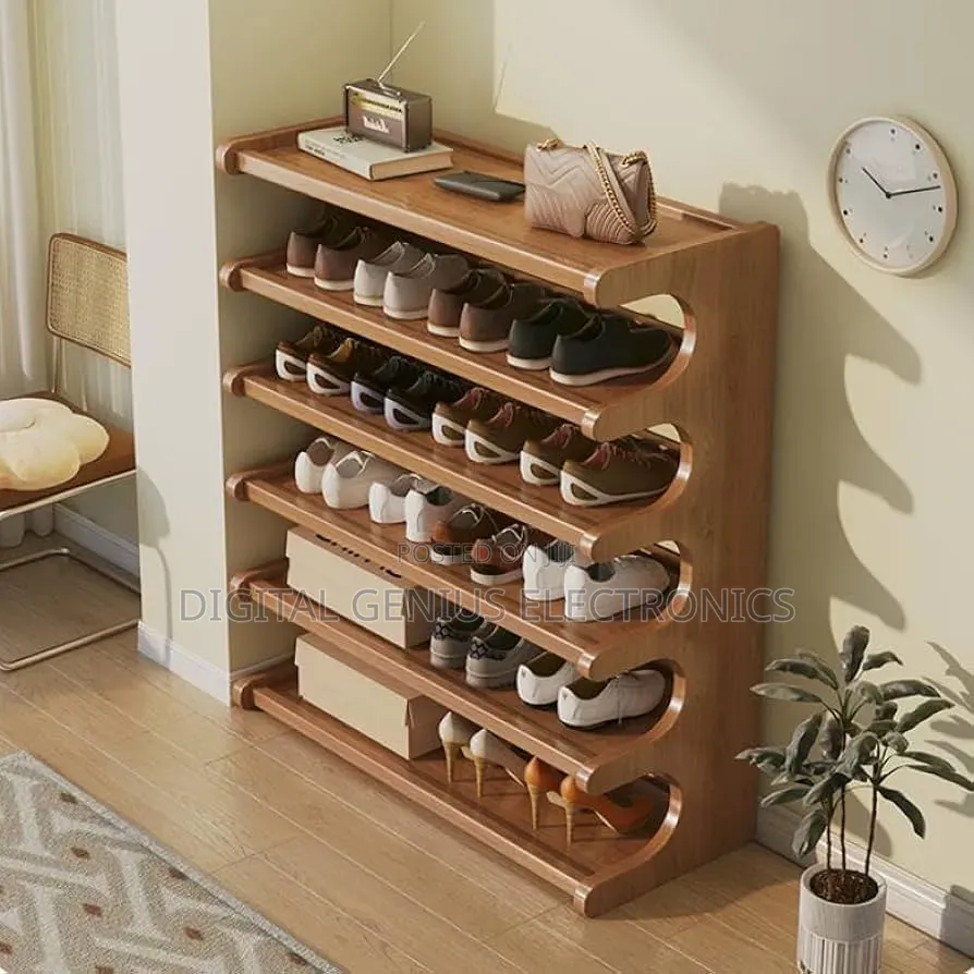 6 Layer Stackable Bamboo Shoe Rack