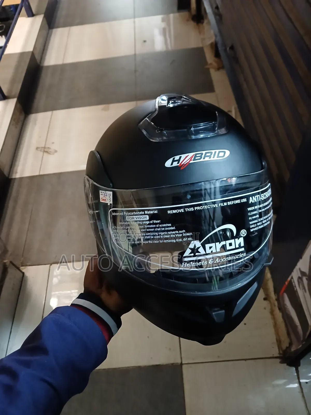 Hybrid Aaron Full Face Motorcycle Helmet – Anti-Scratch Visor, Durable