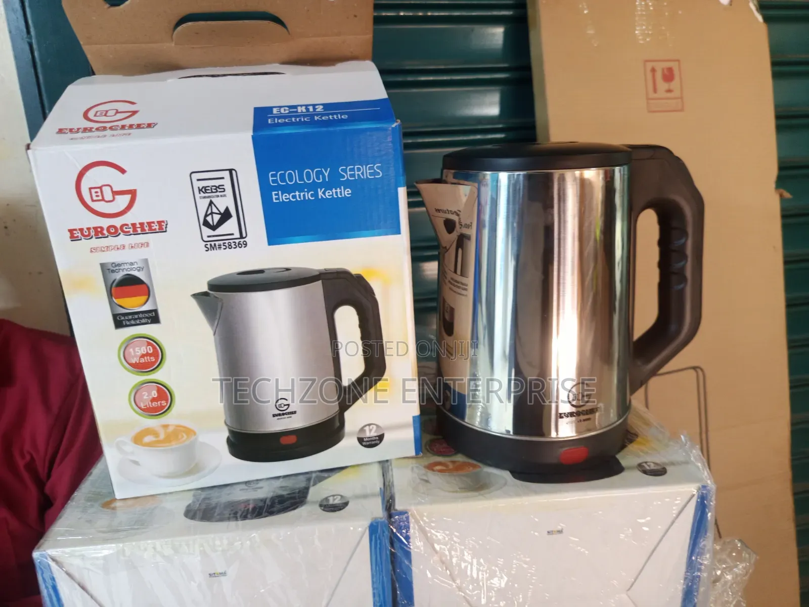 Eurochef Stainless Steel 2 Litres Electric Kettle 