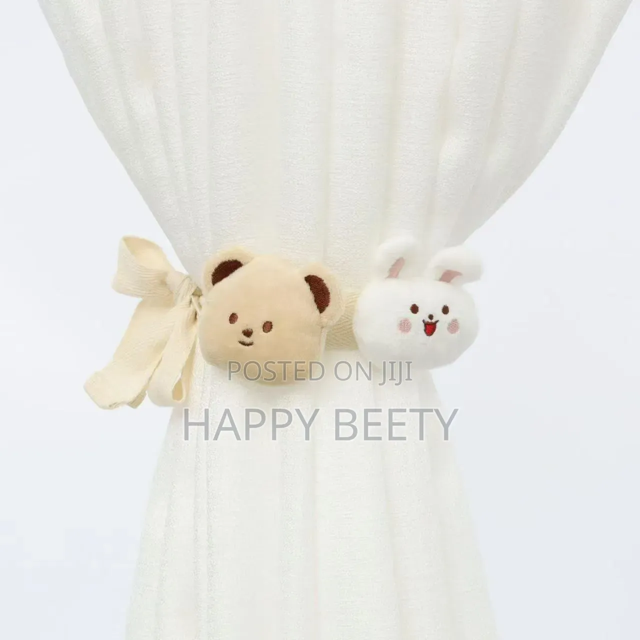 *2pc Cartoon Bear Curtain 3d Cute Window Curtain Buckles Bear-Shape