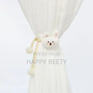 *2pc Cartoon Bear Curtain 3d Cute Window Curtain Buckles Bear-Shape