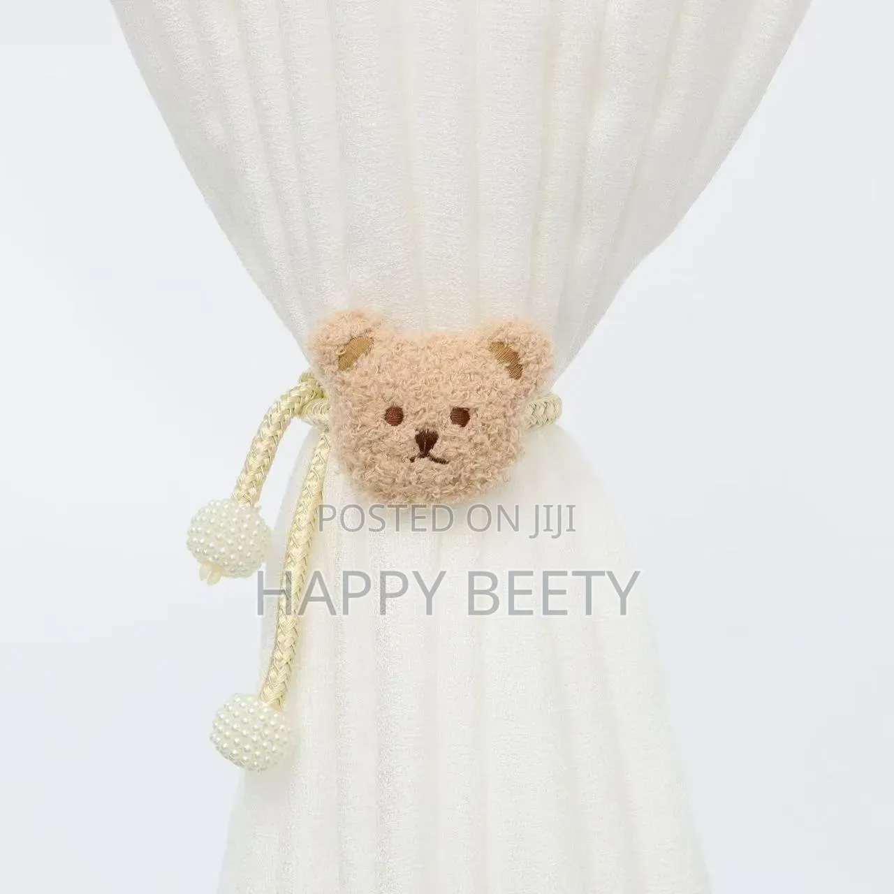 *2pc Cartoon Bear Curtain 3d Cute Window Curtain Buckles Bear-Shape