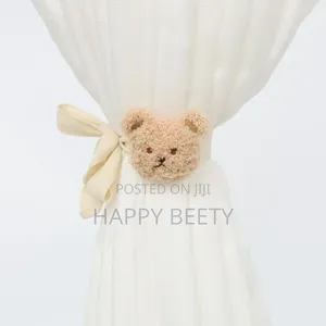 *2pc Cartoon Bear Curtain 3d Cute Window Curtain Buckles Bear-Shape