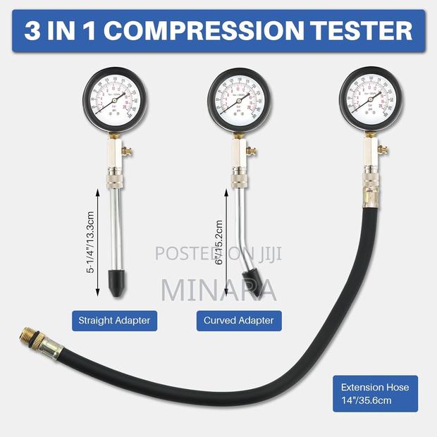 8 Pcs, Petrol Engine Cylinder Compression Test Kit - thumbnail 4