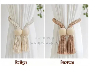 *Hand-Woven Solid Wood Magnetic Knot Curtain Tiebacks With Boho Style