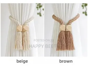 *Hand-Woven Solid Wood Magnetic Knot Curtain Tiebacks With Boho Style