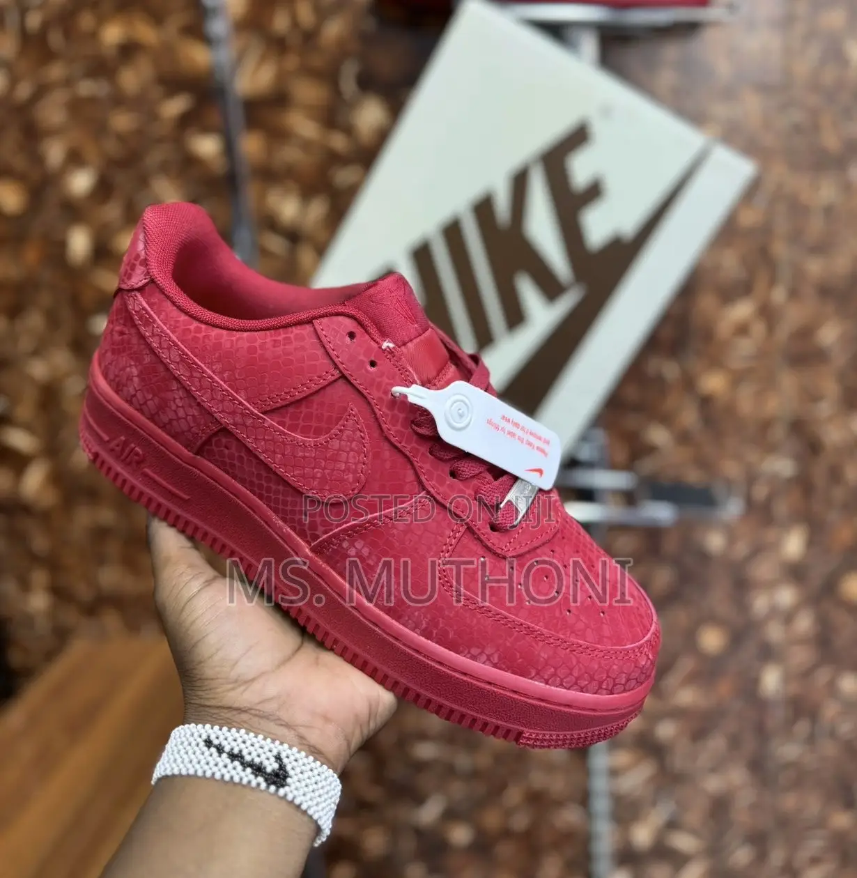 Bold Red Textured Red Kobe X Airforce Size 38-45