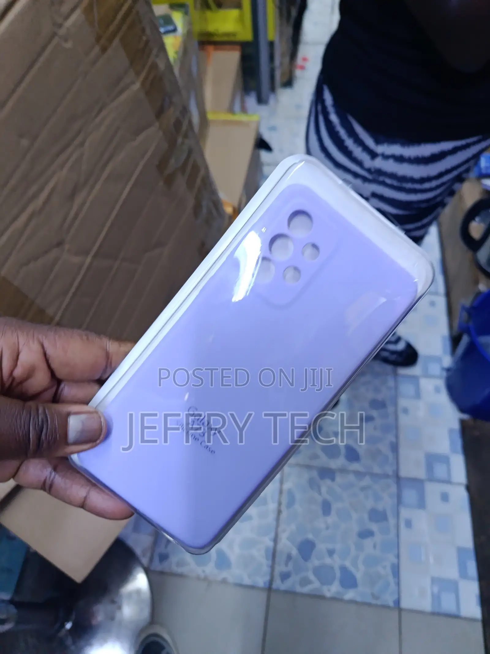 Lavender-Colored Liquid Silicone Case for Samsung Galaxy A73 5g.