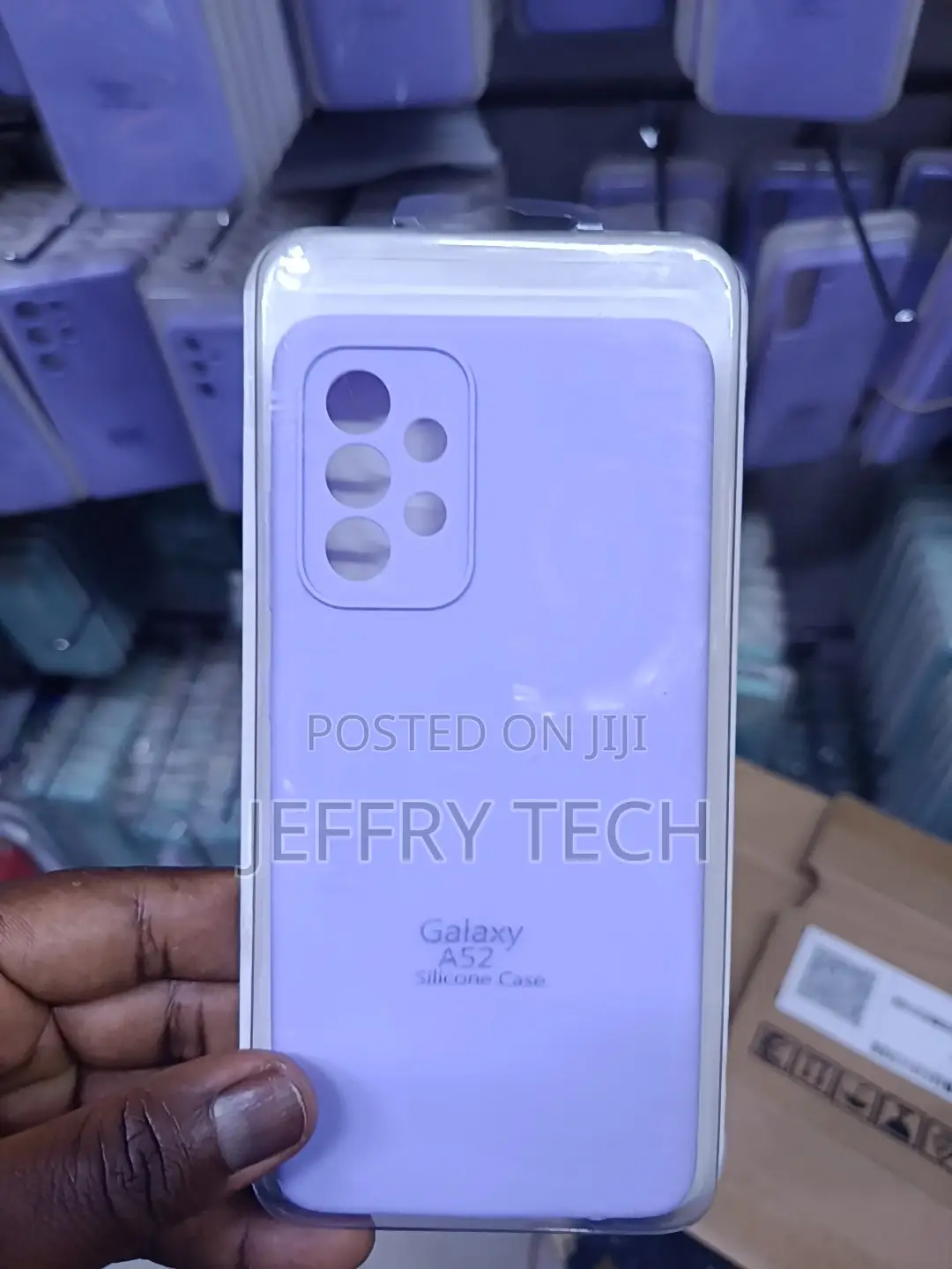 Lavender Purple Liquid Silicone Case for the Samsung Galaxy A52.