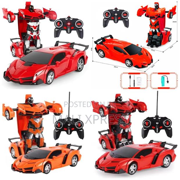 Rc Transforming Robot Car 2-in-1 Drift Led Gesture Control Toy