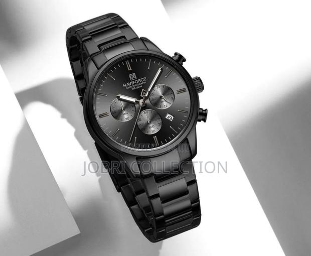 Black Straps Naviforce Chronograph Gents Wrist Watch - thumbnail 2