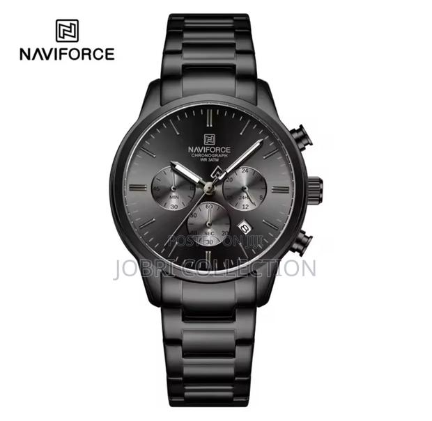 Black Straps Naviforce Chronograph Gents Wrist Watch - thumbnail 4