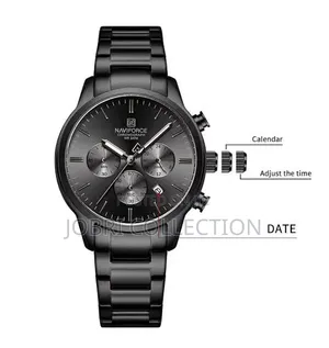 Black Straps Naviforce Chronograph Gents Wrist Watch