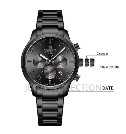 Black Straps Naviforce Chronograph Gents Wrist Watch - thumbnail 5