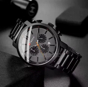 Curren Full Chronograph Black Wrist Watch
