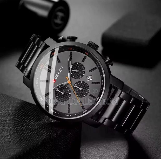 Curren Full Chronograph Black Wrist Watch - thumbnail 3