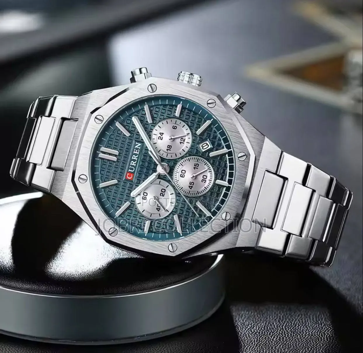 Curren Silver Straps Full Chronograph Watch
