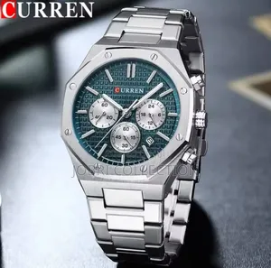 Curren Silver Straps Full Chronograph Watch