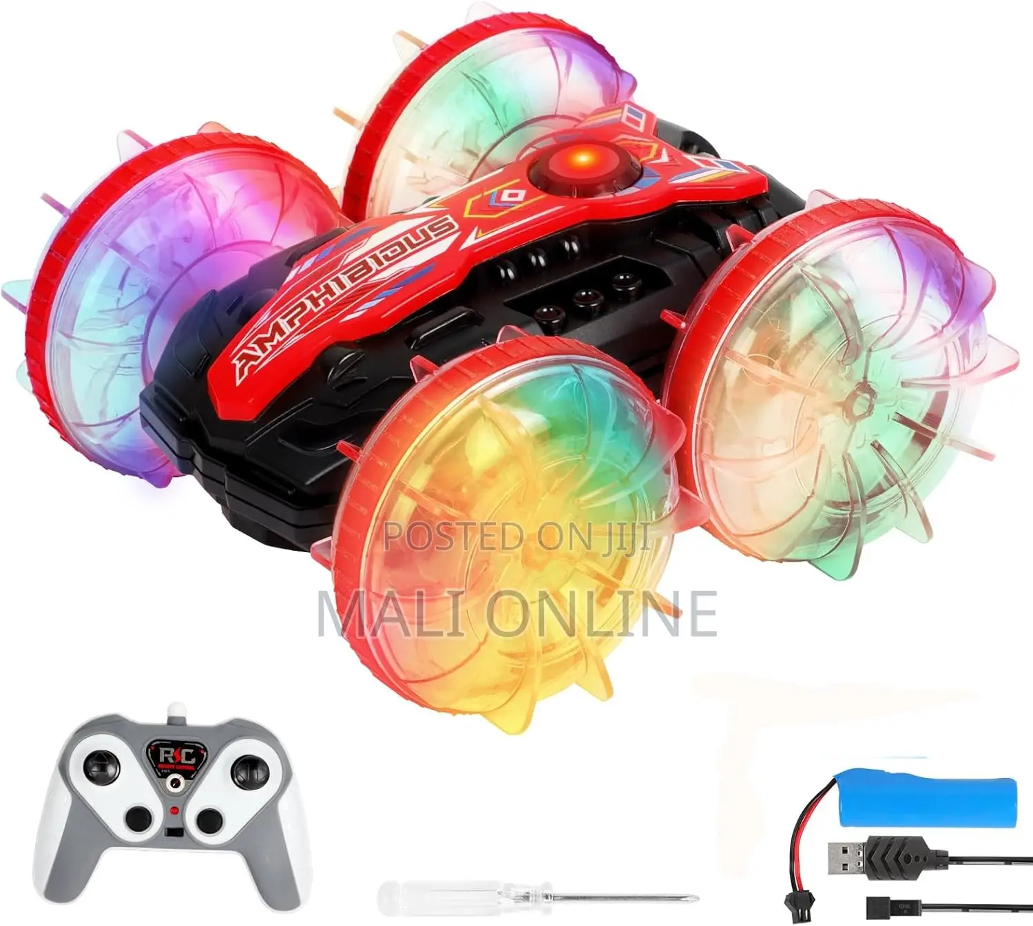 Amphibious Rc Stunt Car 4wd Waterproof Remote Control 360° Flip