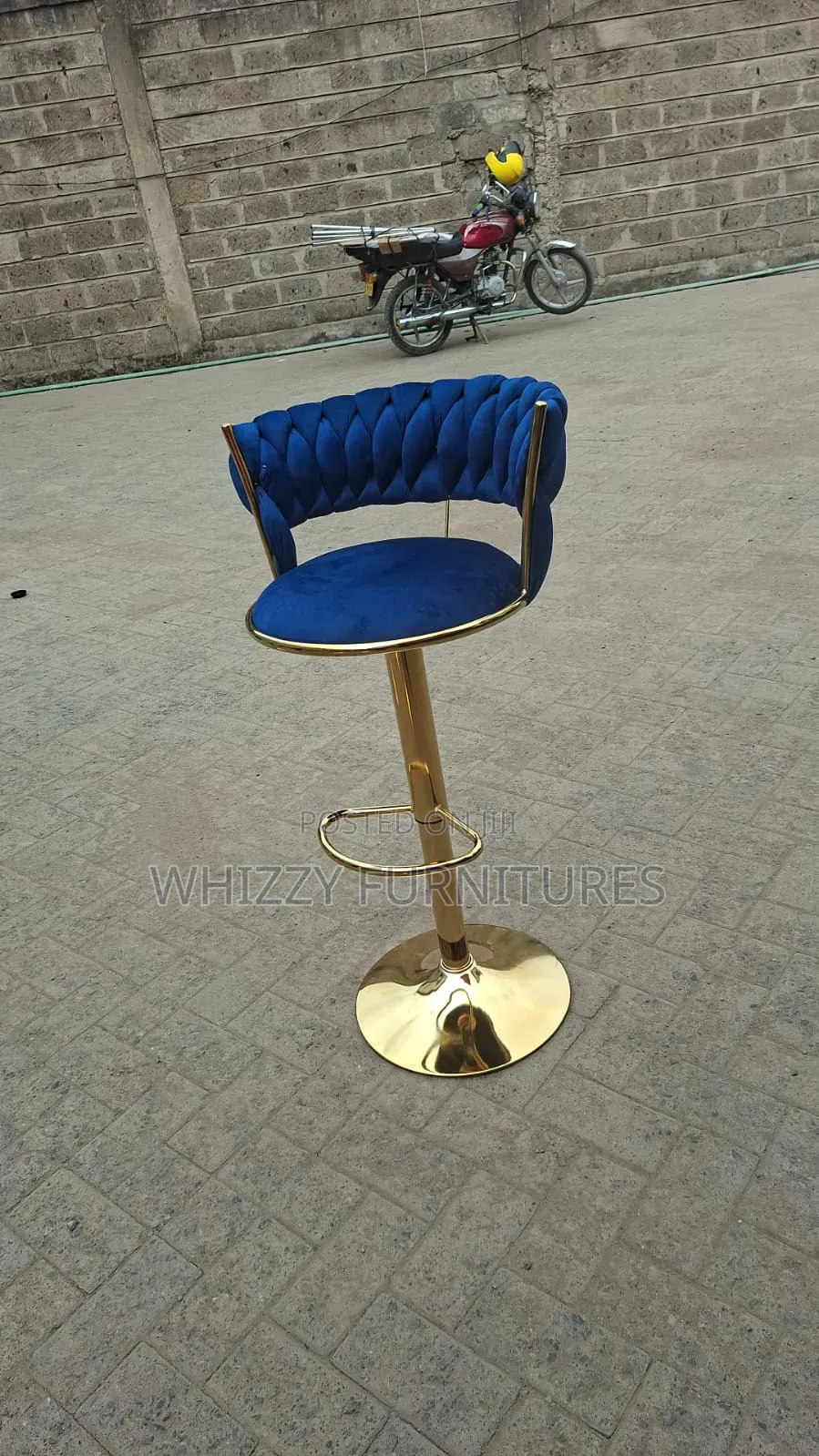 Blue and Gold Adjastable Barstool