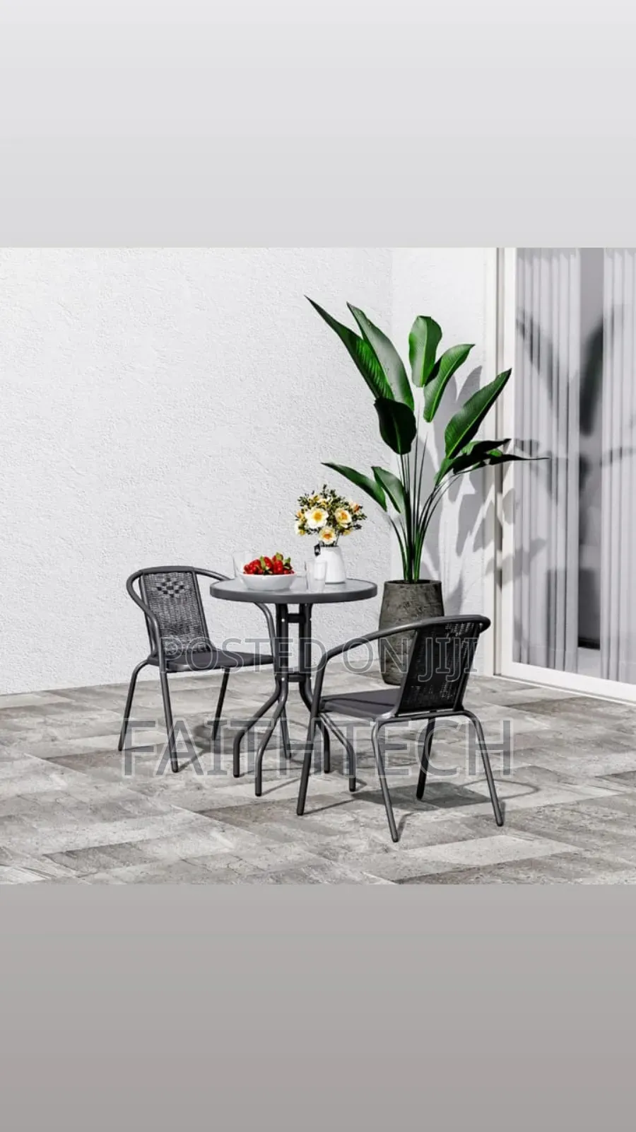 "Transform Your Outdoor Space With Our Stylish 2 Chairs 1 Table Set.
