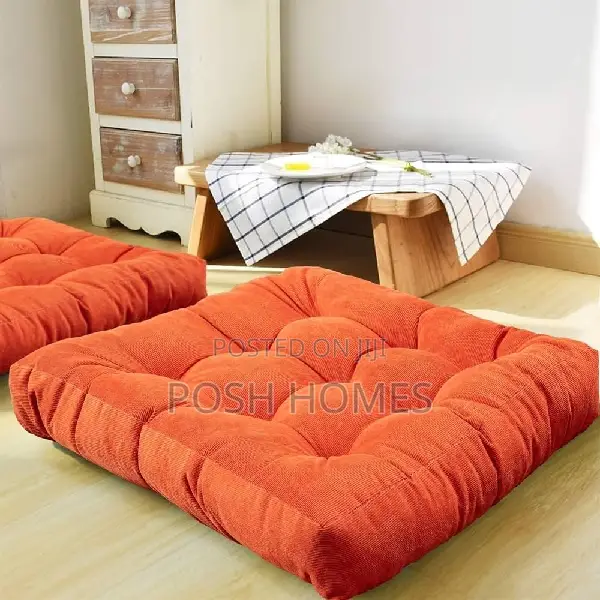 Orange Square Floor Pillows