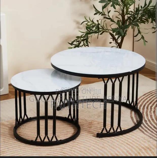 Modern Luxury 2in1 Pure Marble Nesting Tables - main view