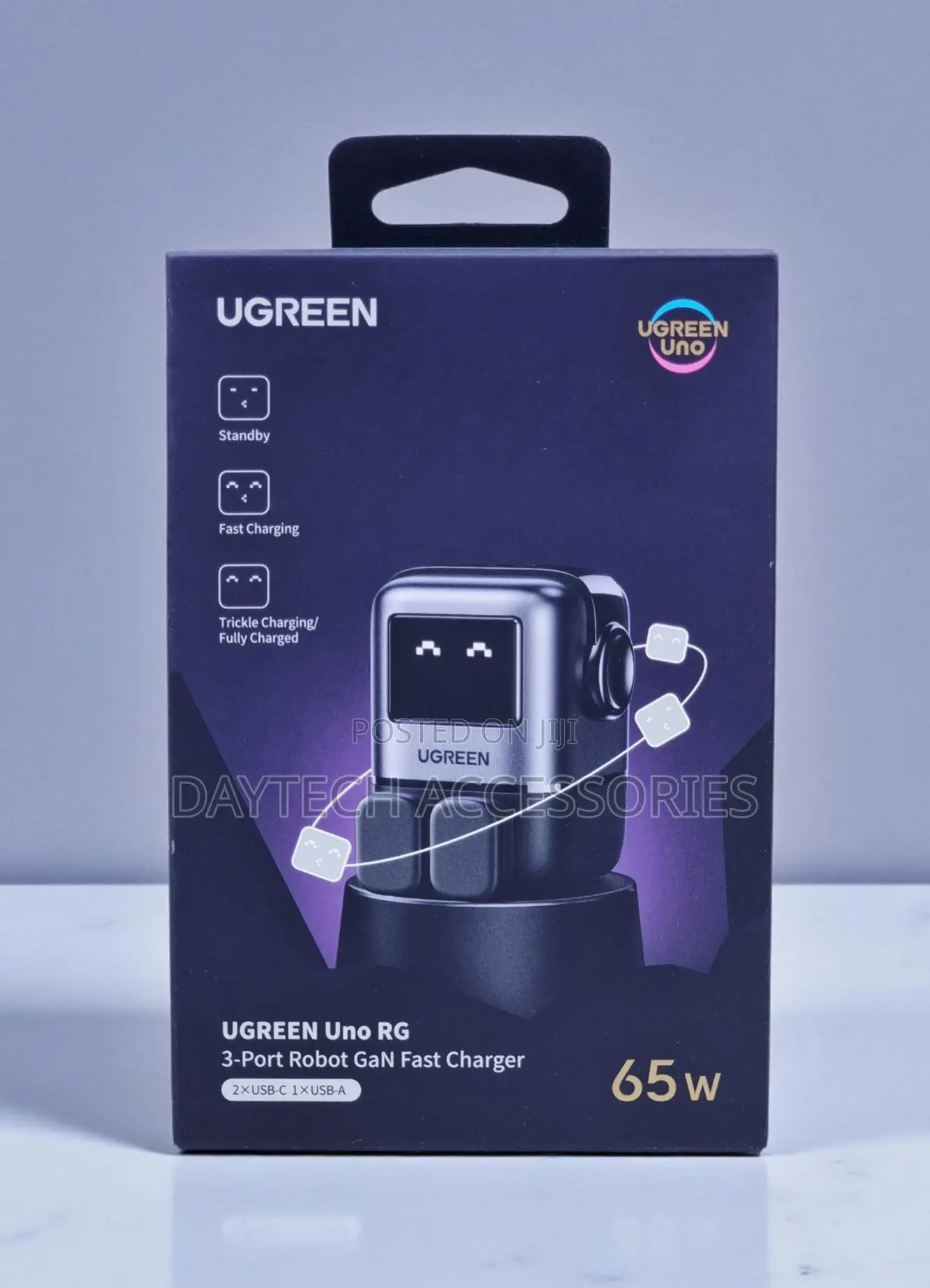 Ugreen Uno Rg 3-Ports Gan Fast Charger 65w