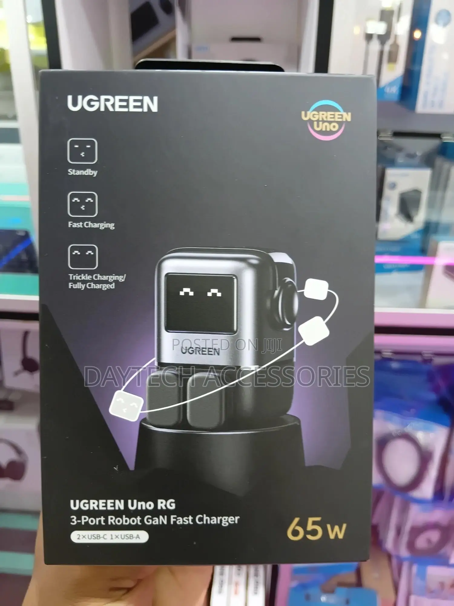 Ugreen Uno Rg 3-Ports Gan Fast Charger 65w