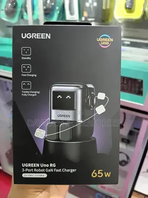 The Ugreen Uno Robot 65w Gan Charger.