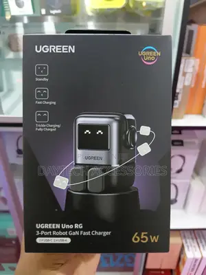 The Ugreen Uno Robot 65w Gan Charger.