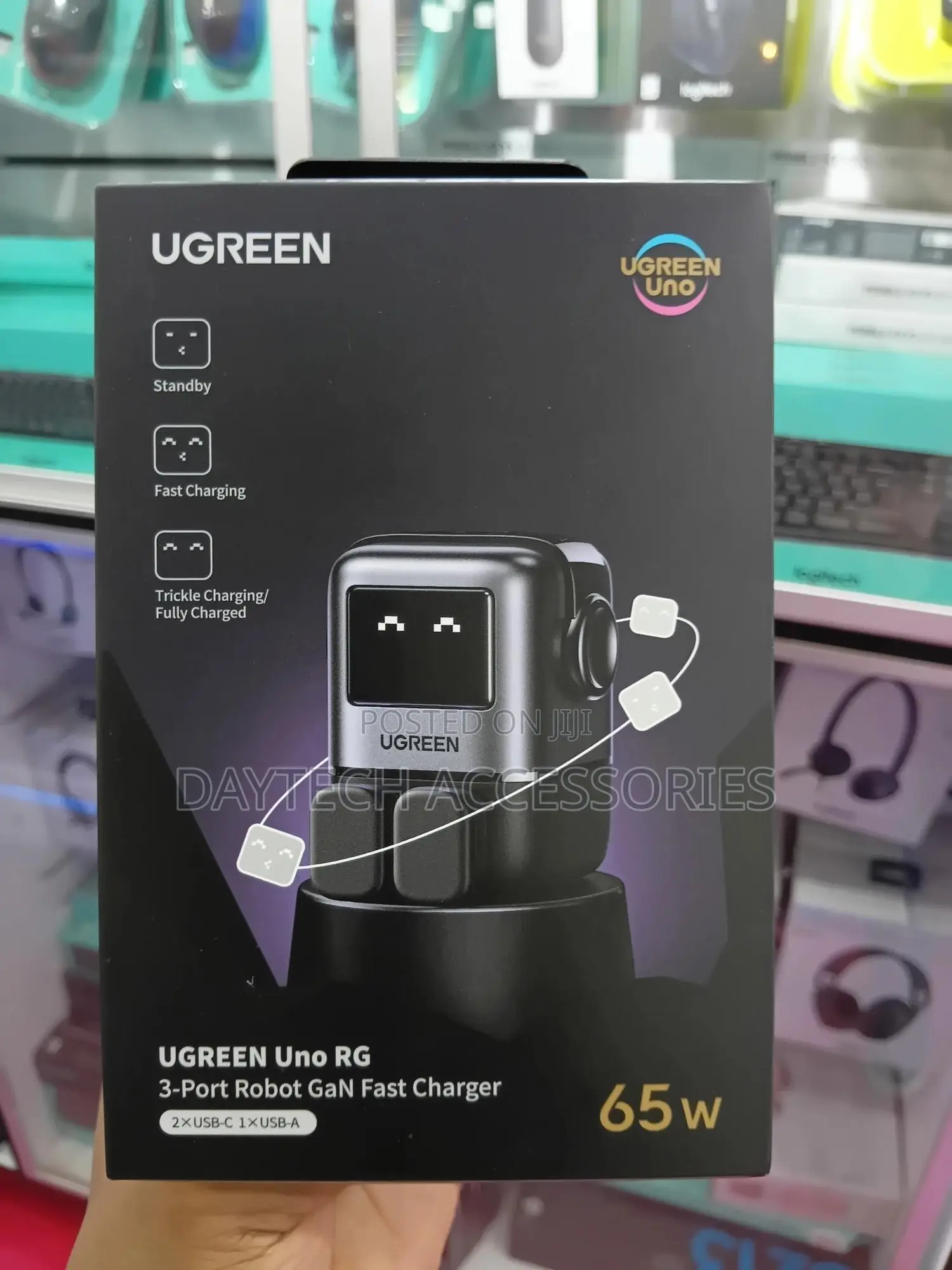 The Ugreen Uno Robot 65w Gan Charger.