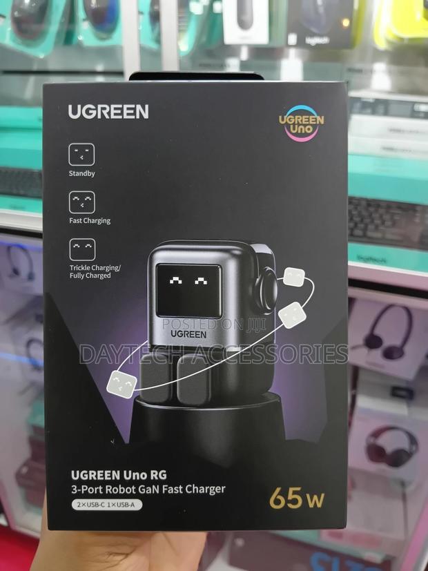 The Ugreen Uno Robot 65w Gan Charger.