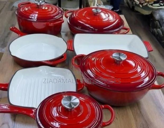 Cast Iron 11pcs Cookware Cook in Style With the Red 11-Piece Cast Iron