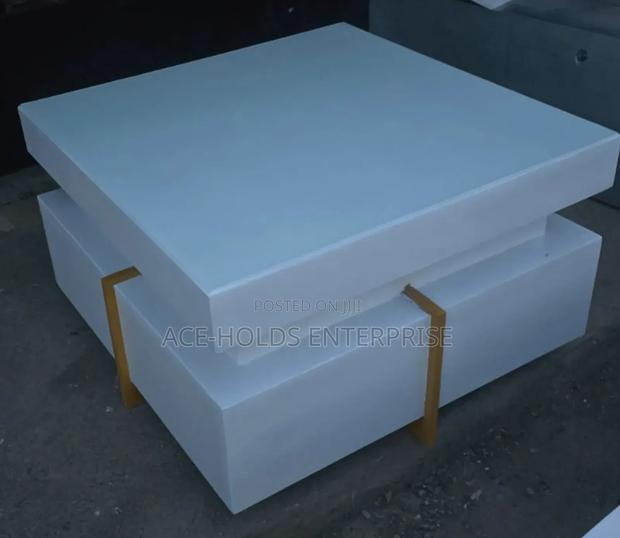 Executive Square Shaped Coffee Marble Table (White)