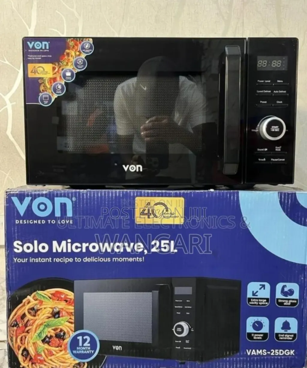 Colour Black Von 25l Digital Microwave
