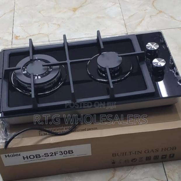 Haier Inbuilt 2-Gas Burner Hob – Tempered Glass Cooker