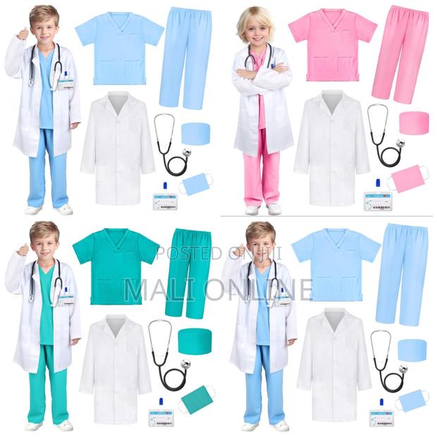 Kids Doctor Costume Medical Uniform Nurse Cosplay Outfit Boys Girls - main view
